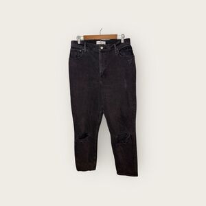 Abercrombie & Fitch Curve Love The 90’s Straight Ultra High Rise Black Size 12 L